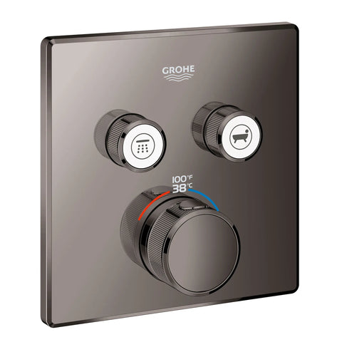 GrohTherm SmartControl Garniture de valve thermostatique à fonction double - Graphite dur