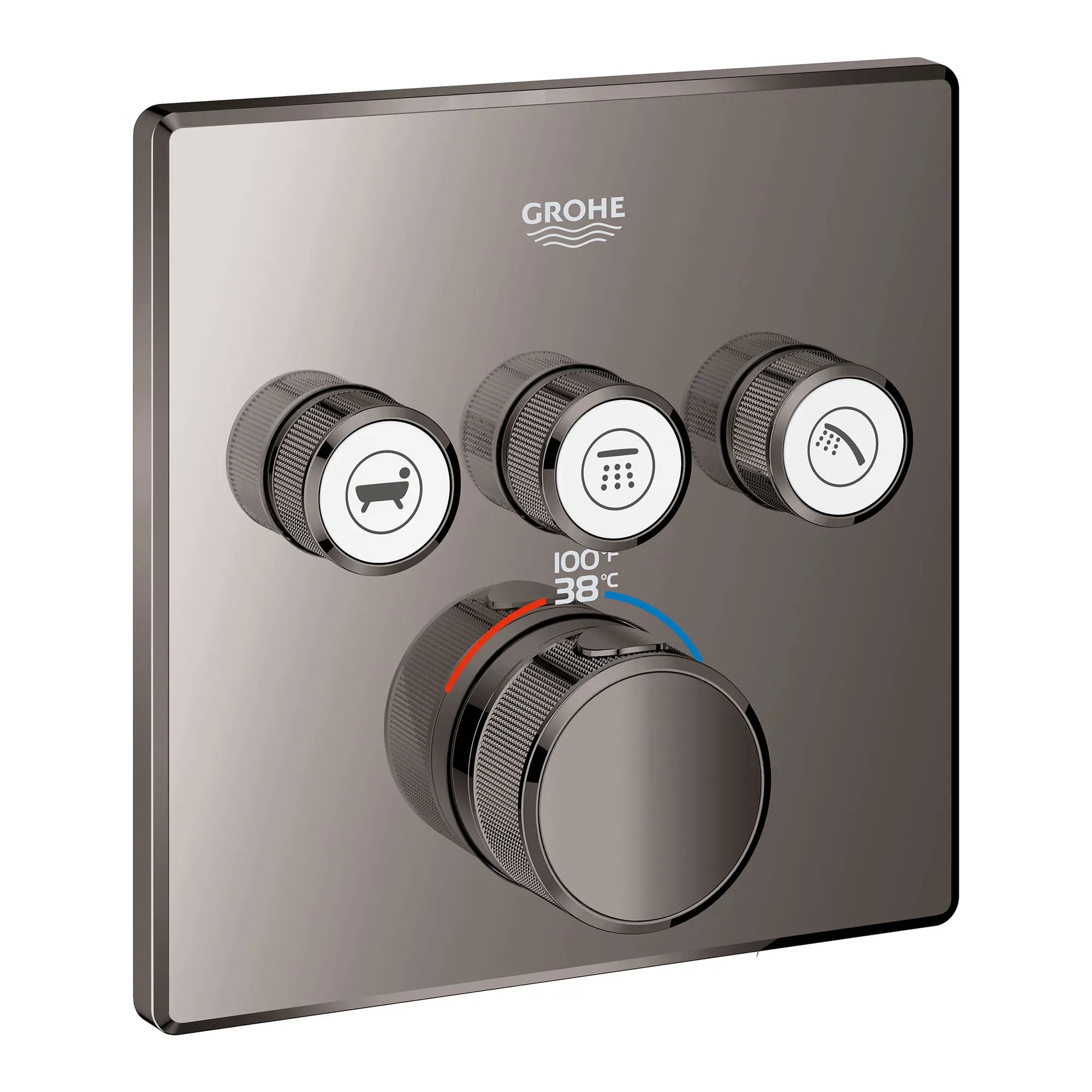 GrohTherm SmartControl Garniture de valve thermostatique à fonction triple // GRAPHITE DUR // 154074_29142A00_0_CDNwebp.webp