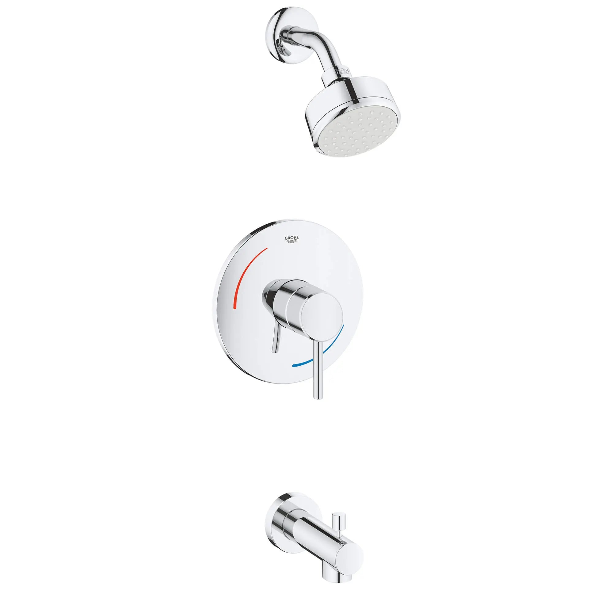 Ensemble douche/bain // CHROME STARLIGHT GROHE // 15491_3507310a-concetto-bathtubshower-combo-faucet-starlight-chrome_0_CDNwebp.webp