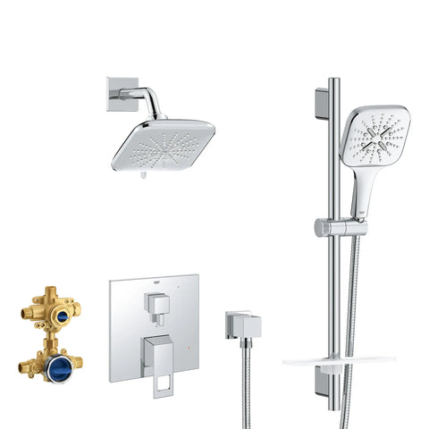 Ensemble de douche à pression équilibrée Eurocube - Chrome StarLight GROHE