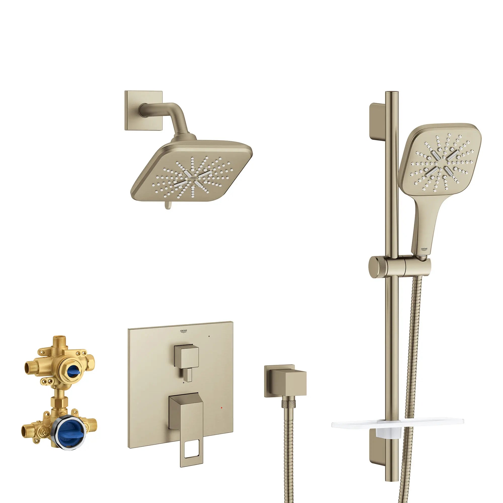 Ensemble de douche à pression équilibrée Eurocube // NICKEL BROSSÉ INFINITYFINISH // 155416_29433EN0_0_CDNwebp.webp