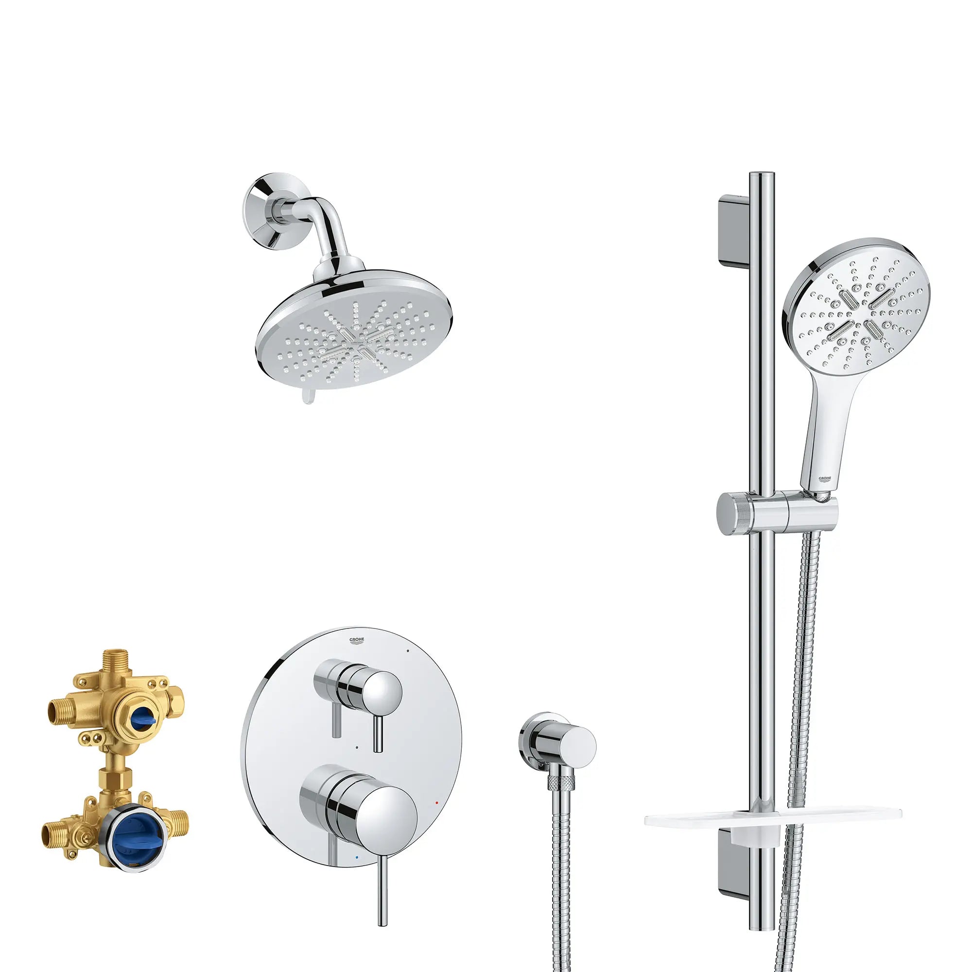 Ensemble de douche à pression équilibrée Timeless // CHROME STARLIGHT GROHE // 155417_29431000_0_CDNwebp.webp