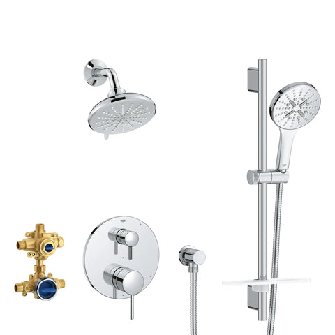 Ensemble de douche à pression équilibrée Timeless - Chrome StarLight GROHE