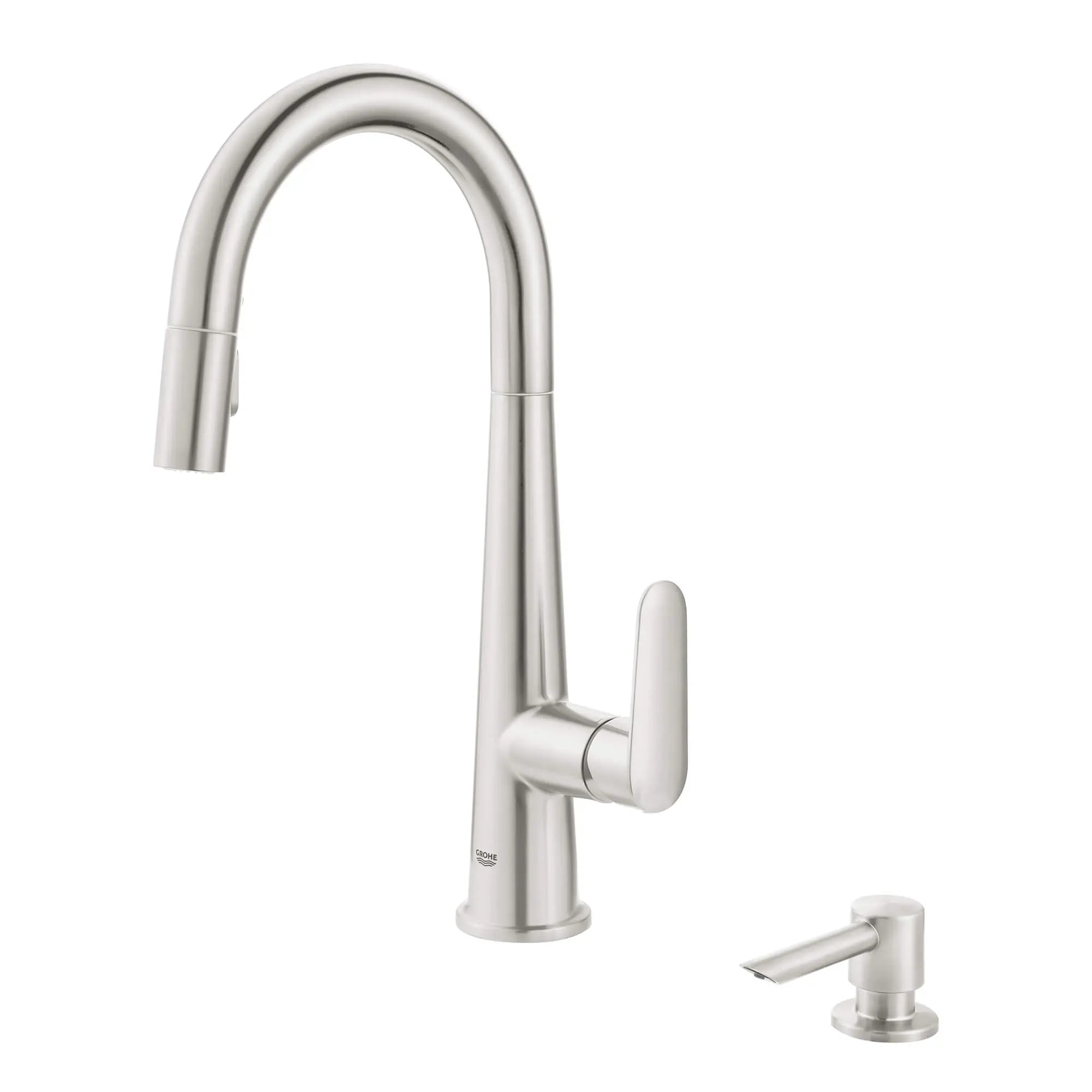 Robinet de cuisine rétractable vers le bas Valetto // SUPERACIER INFINITYFINISH // 1556_30366dc0-single-handle-pull-down-kitchen-faucet-enviro-1_0_CDNwebp.webp