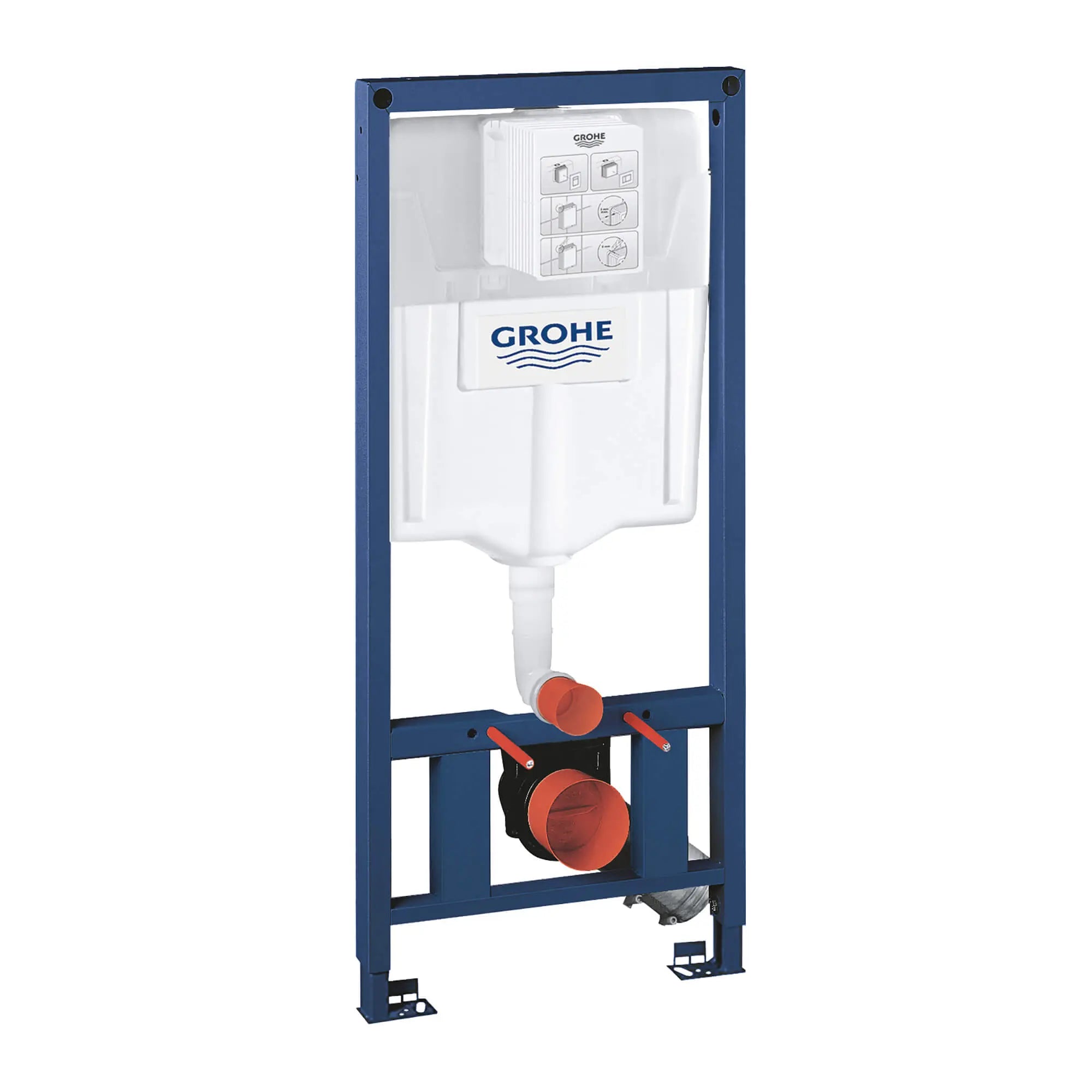 Rapid SL pour les toilettes suspendues au mur Système de réservoir d'évacuation de 6 po pour installation murale (2 x 6) // CHROME STARLIGHT GROHE // 15650_38749002-rapid-sl-wall-carrier-for-toilet_0_CDNwebp.webp