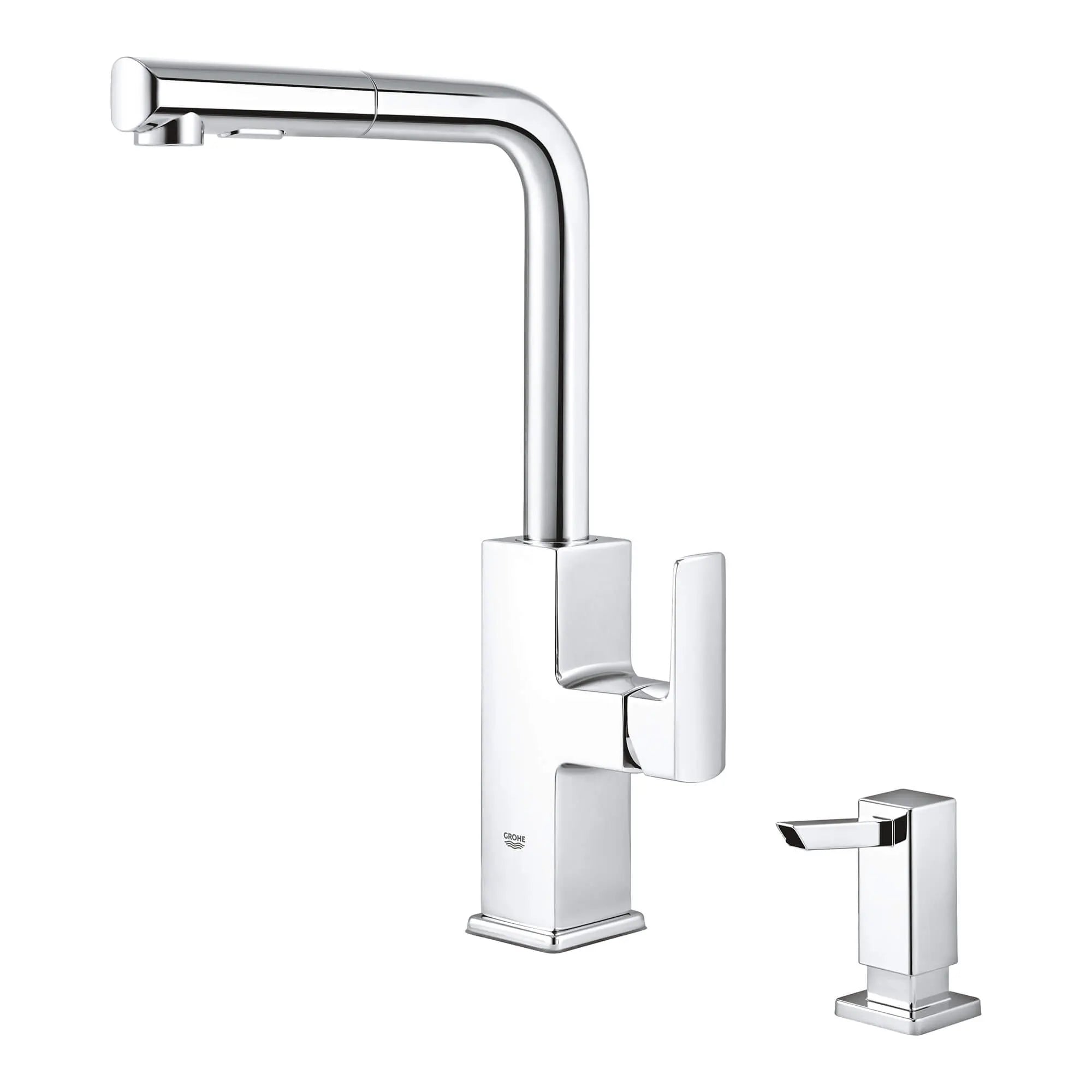 Robinet de cuisine rétractable vers le bas Tallinn // CHROME STARLIGHT GROHE // 1568_30367000-single-handle-pull-out-kitchen-faucet-enviro-5_0_CDNwebp.webp