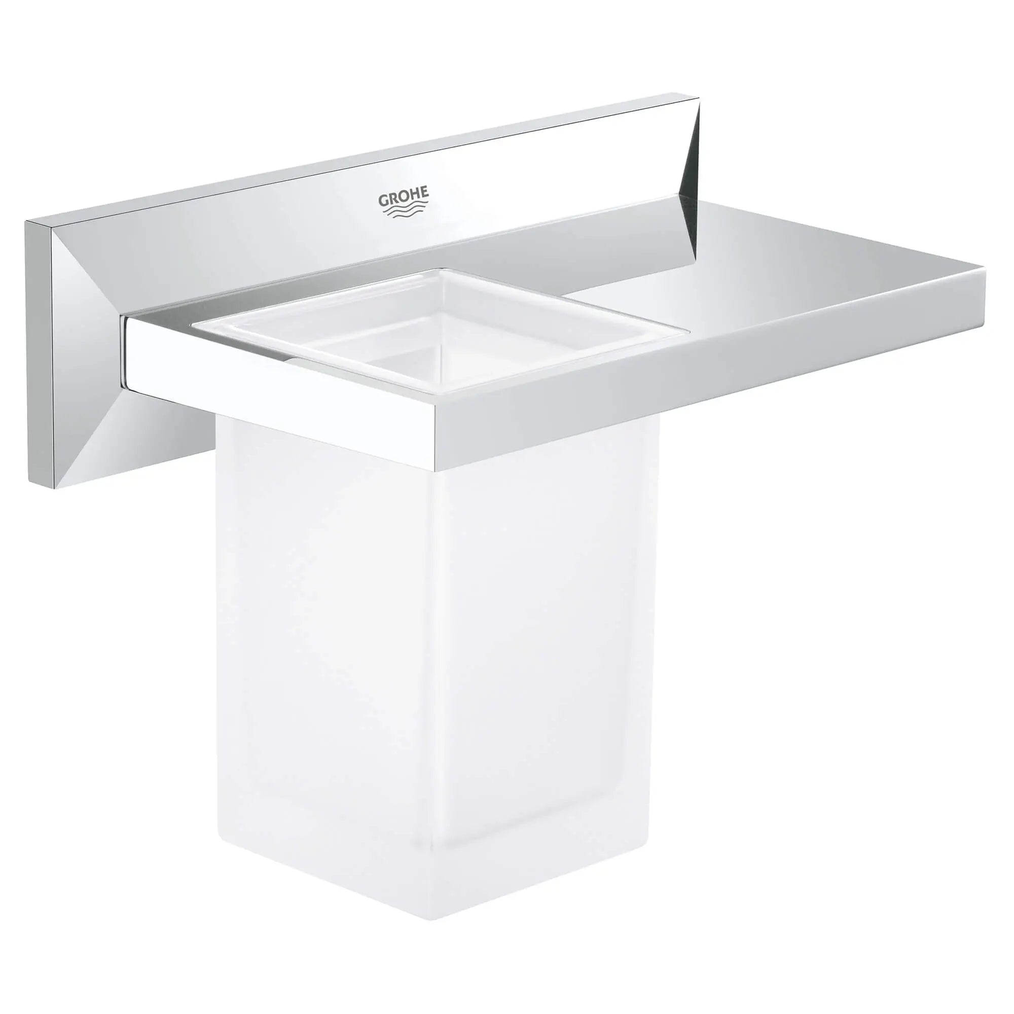 Allure Brilliant Gobelet avec porte-gobelet et tablette // CHROME STARLIGHT GROHE // 15976_40503000-allure-brilliant-bathroom-shelf-with-tumbler-starlight-chrome_0_CDNwebp.webp