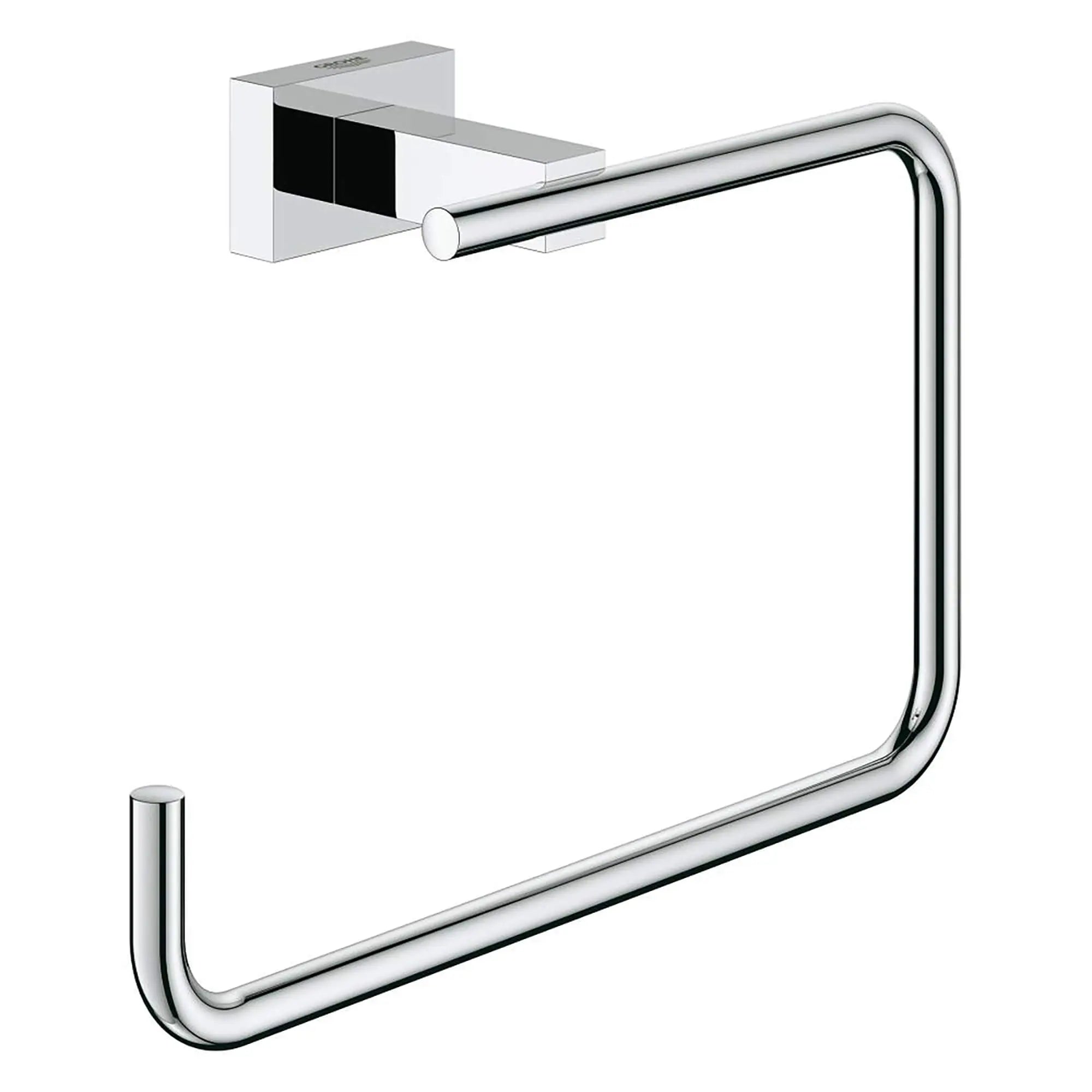 Porte-serviettes // CHROME STARLIGHT GROHE // 15989_40510000-Essentials_Cube-Towel_Ring_0_CDNwebp.webp