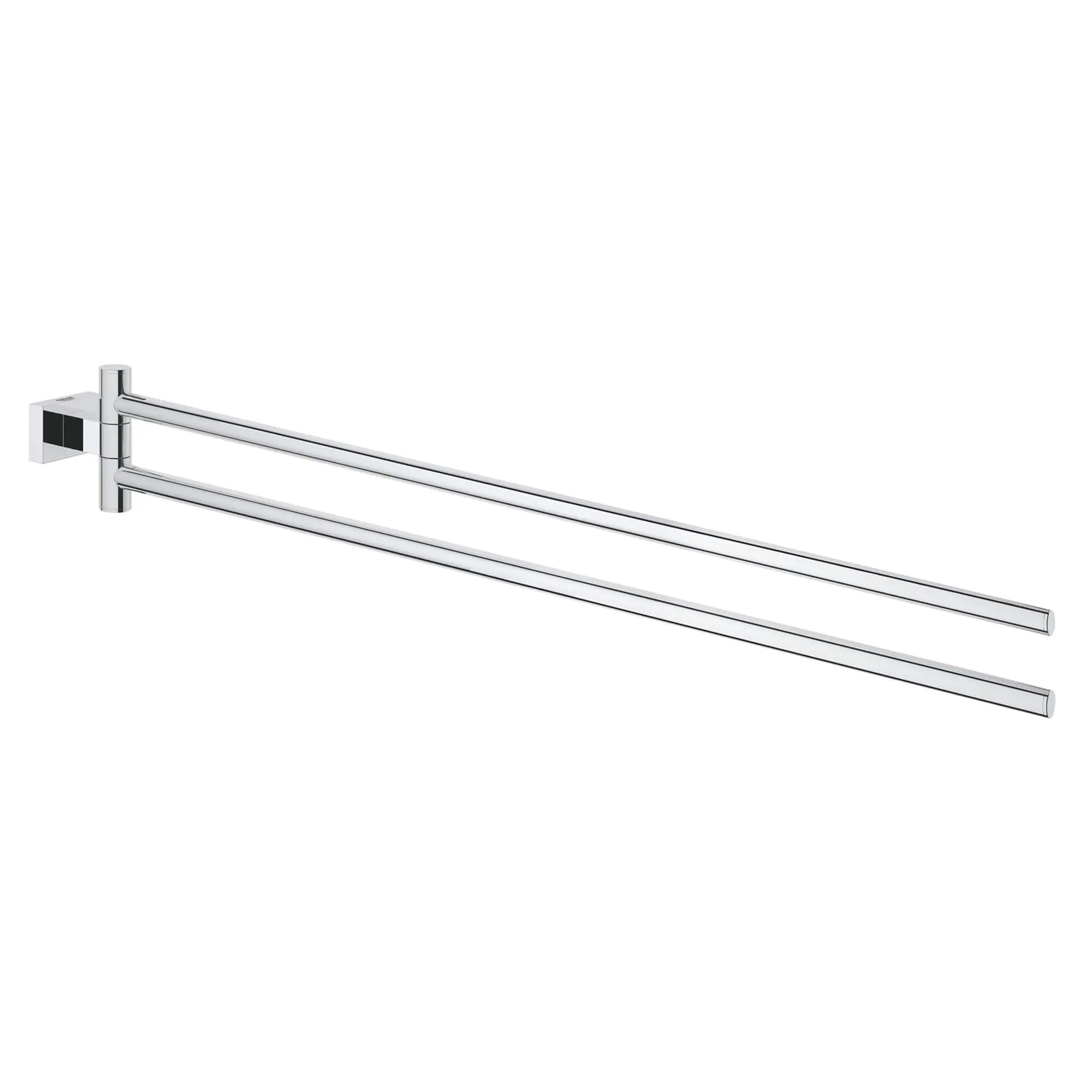 Essentials Cube Porte-serviettes à deux branches // CHROME STARLIGHT GROHE // 16036_40624001-essentials-cube-towel-bar-starlight-chrome_0_CDNwebp.webp