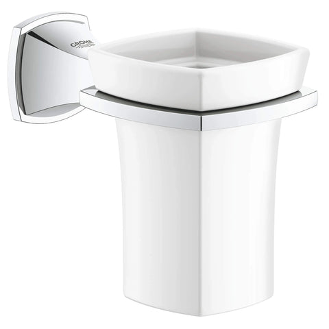 Grandera Gobelet en céramique avec porte-gobelet - Chrome StarLight GROHE