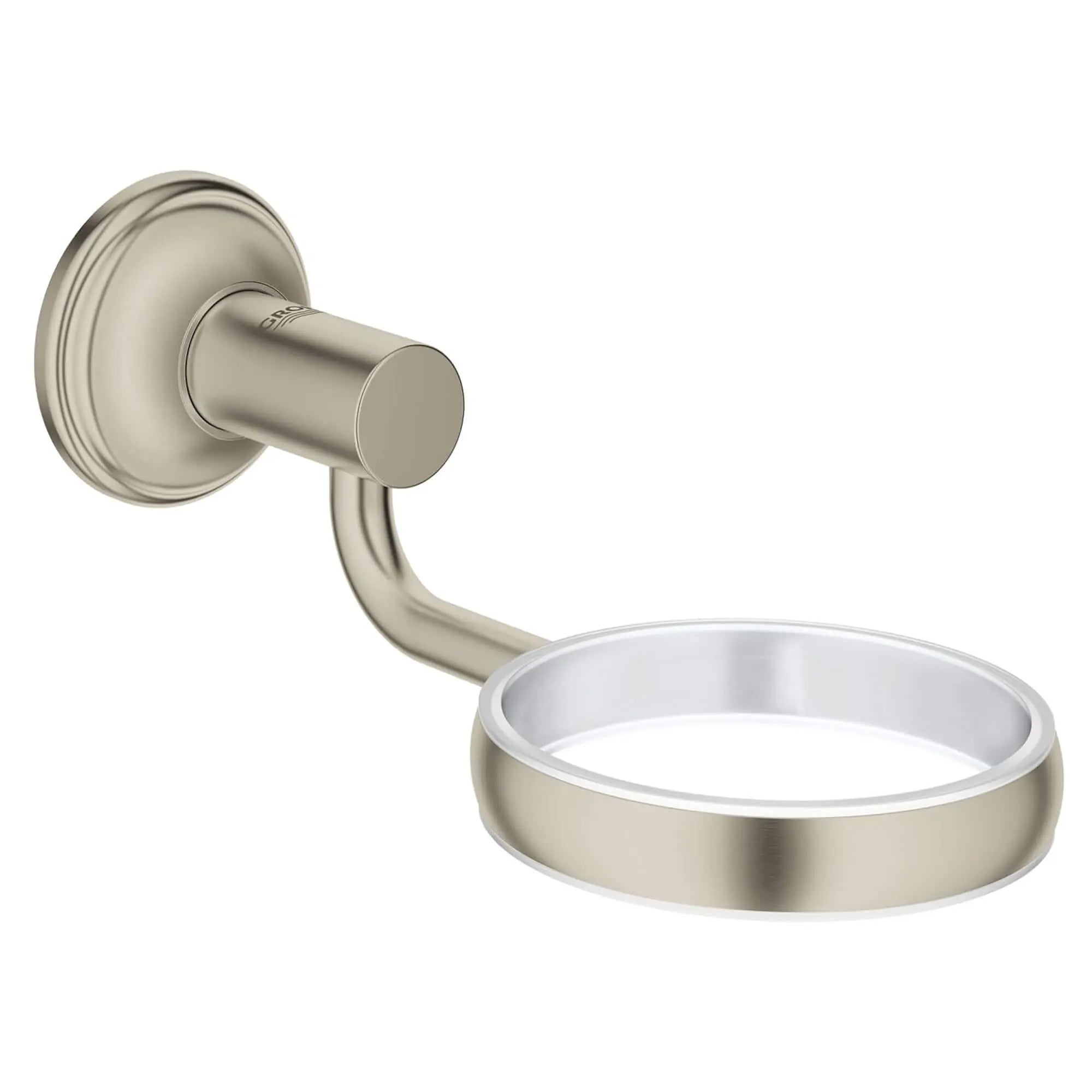 Glass / dish holder // NICKEL BROSSÉ INFINITYFINISH // 16061_40652EN0-Essentials_Authentic-Glass_Dish_Holder_0_CDNwebp.webp
