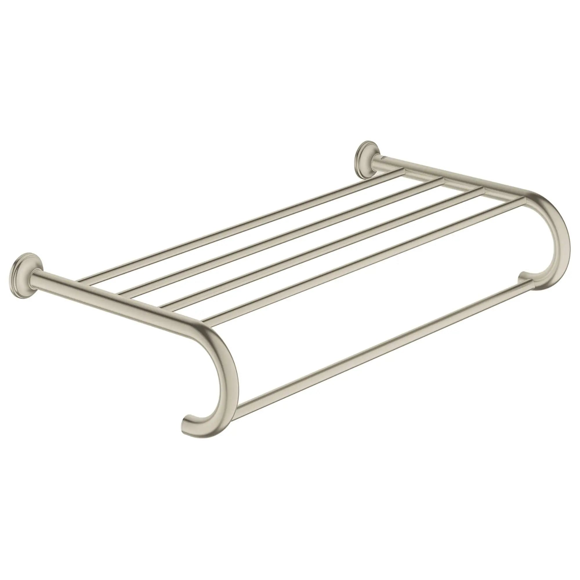 Porte serviette et tablette // NICKEL BROSSÉ INFINITYFINISH // 16093_40660EN0-Essentials_Authentic-Multi-towel_rack_0_CDNwebp.webp