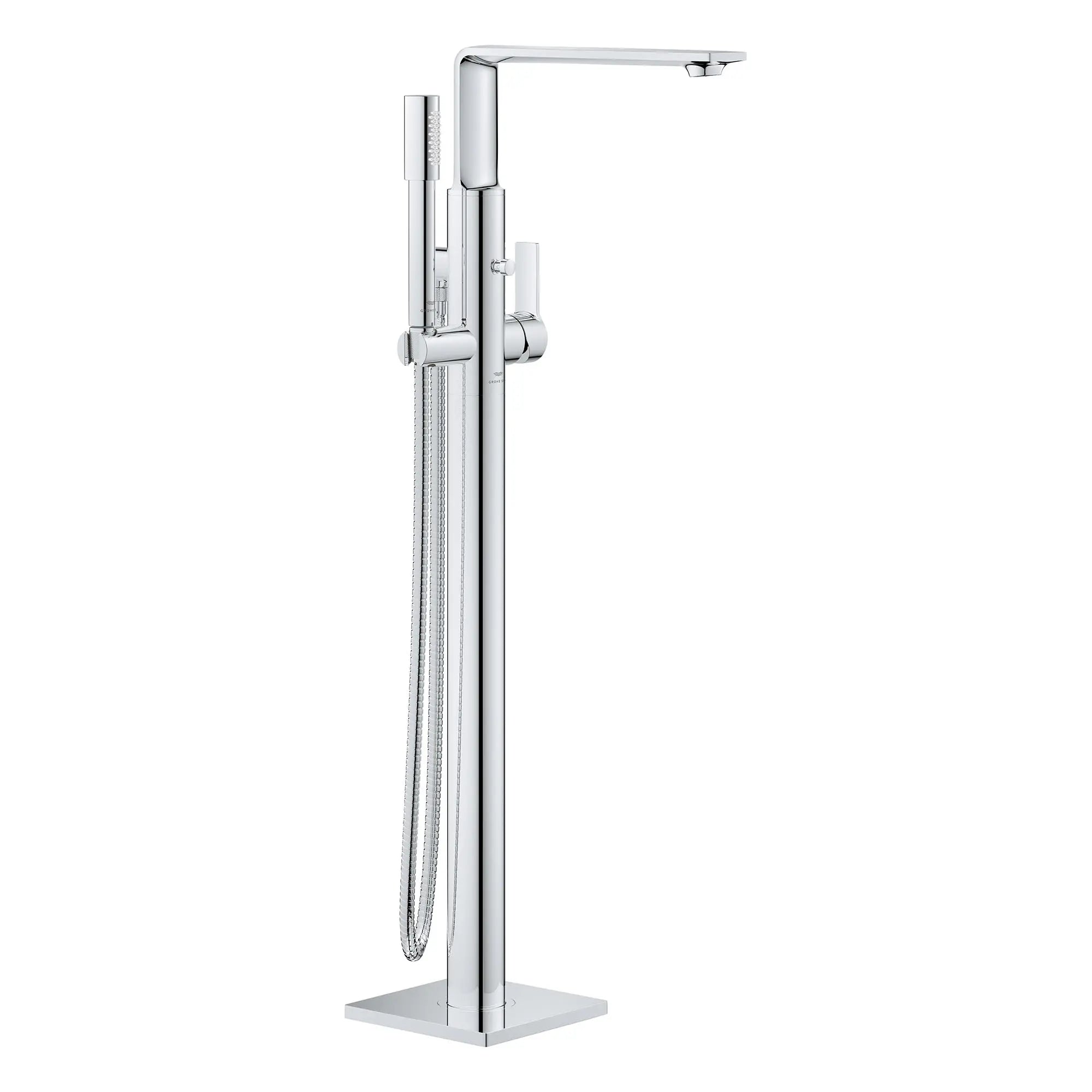 Robinet de baignoire autoportante à poignée simple avec douchette 6,6 L/min (1,75 GPM) // CHROME STARLIGHT GROHE // 161330_Allure_SiloRight_25222001_0001_Feb2023_0_CDNwebp.webp