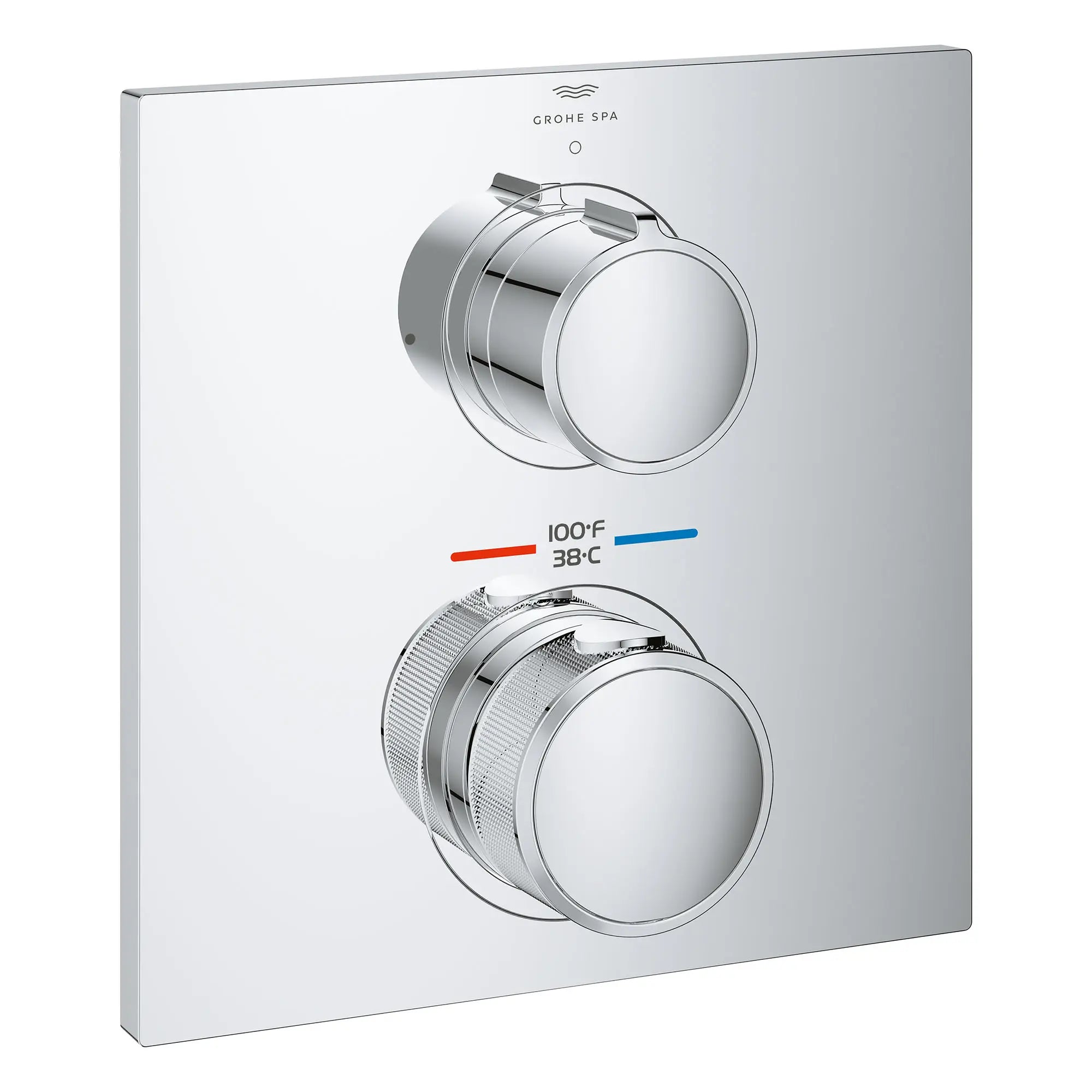 Garniture de robinet thermostatique à 2 poignées à fonction double // CHROME STARLIGHT GROHE // 161342_Allure_SiloRight_29178001_0001_Feb2023_0_CDNwebp.webp