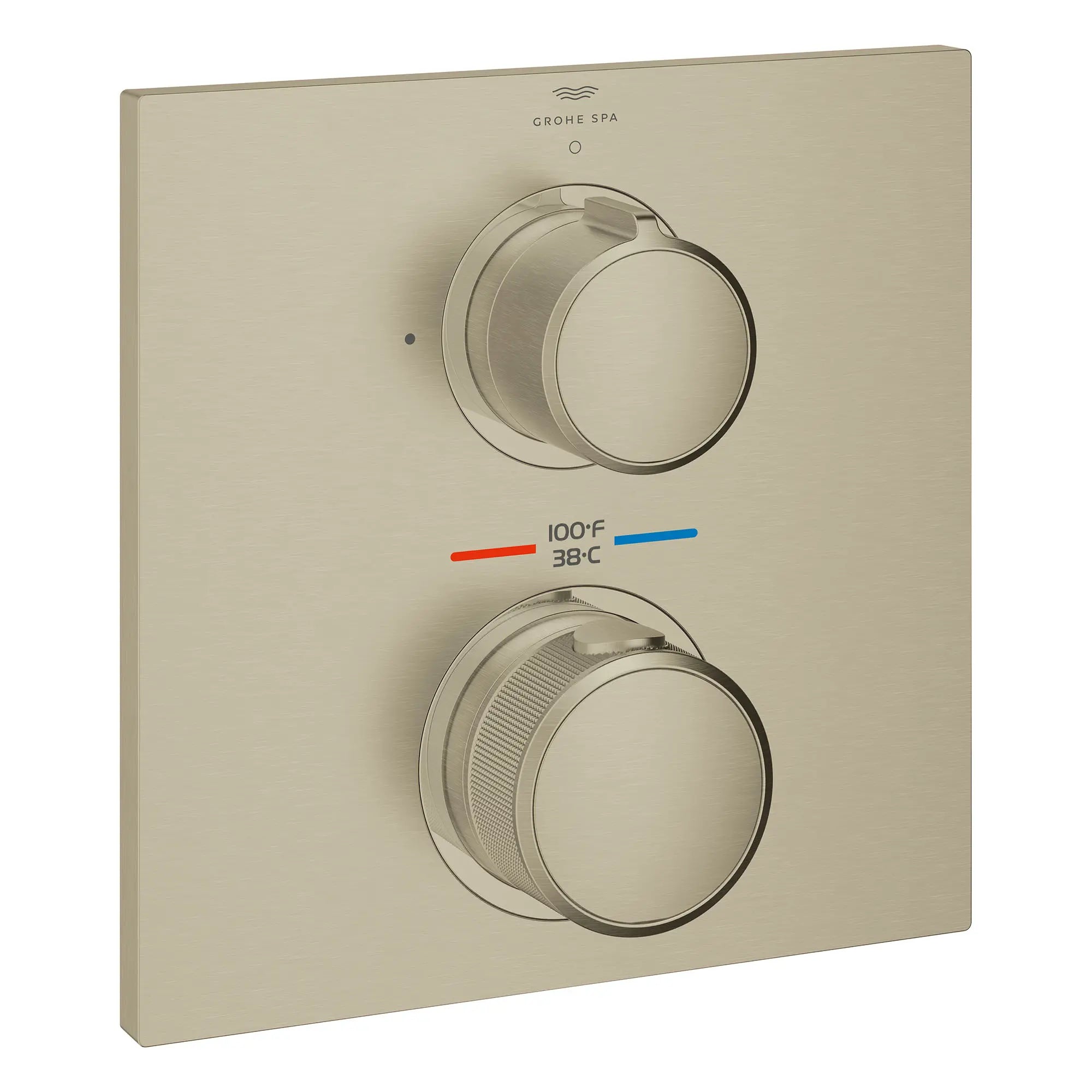 Garniture de robinet thermostatique à 2 poignées à fonction simple // NICKEL BROSSÉ INFINITYFINISH // 161351_Allure_SiloRight_29177EN1_0001_Feb2023_0_CDNwebp.webp