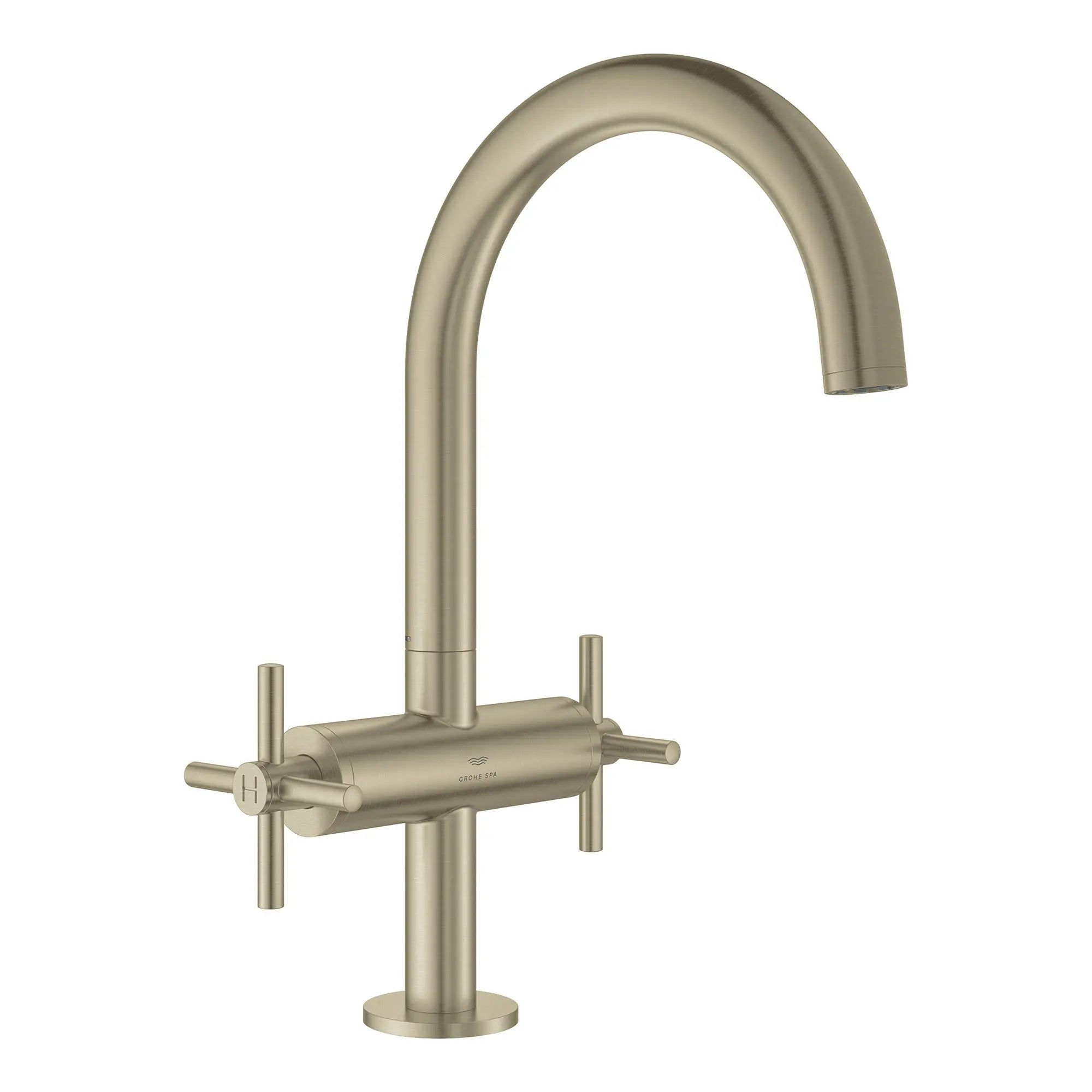 Grand robinet monotrou à deux poignées pour salle de bain 4,5 L/min (1,2 gpm)  // NICKEL BROSSÉ INFINITYFINISH // 161378_Atrio_SiloRight_21146EN0_001_Feb2023_0_CDNwebp.webp