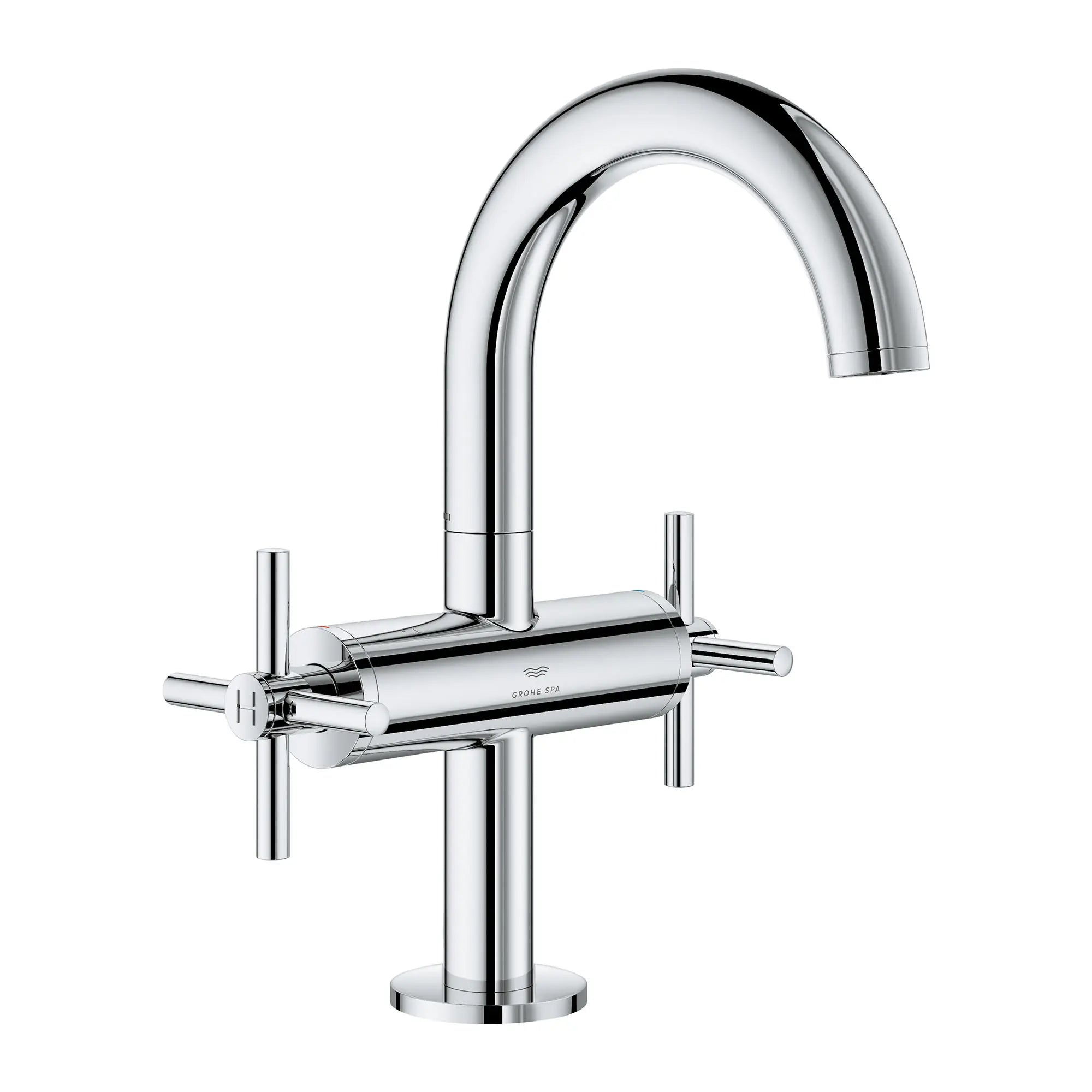 Robinet moyen monotrou à deux poignée pour salle de bain, 4,5 L/min (1,2 gpm) // CHROME STARLIGHT GROHE // 161395_Atrio_SiloRight_21148000_001_Feb2023_0_CDNwebp.webp