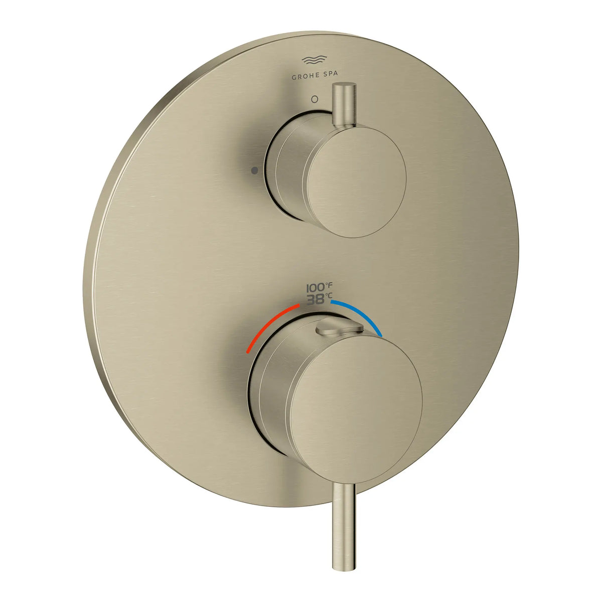 Garniture de robinet thermostatique à fonction double, 2 poignées // NICKEL BROSSÉ INFINITYFINISH // 161405_Atrio_SiloRight_24361EN0_0001_Feb2023_0_CDNwebp_65bb24a9-afae-4d92-8ec8-6941ac8ccaf7.webp
