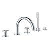 [25274000] 5-Hole 2-Handle Deck Mount Roman Tub Faucet with 1.75 GPM Hand Shower - GROHE StarLight Chrome