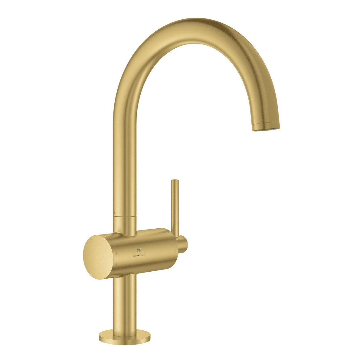 Grand robinet monotrou pour salle de bain, à poignée simple, 4,5 L/min (1,2 gpm) // AUBE FRAÎCHE BROSSÉ // 161483_Atrio_SiloRight_24350GN0_0001_Feb2023_0_CDNwebp_4d05f6c0-7805-4803-86ac-aac8c115c6f2.webp