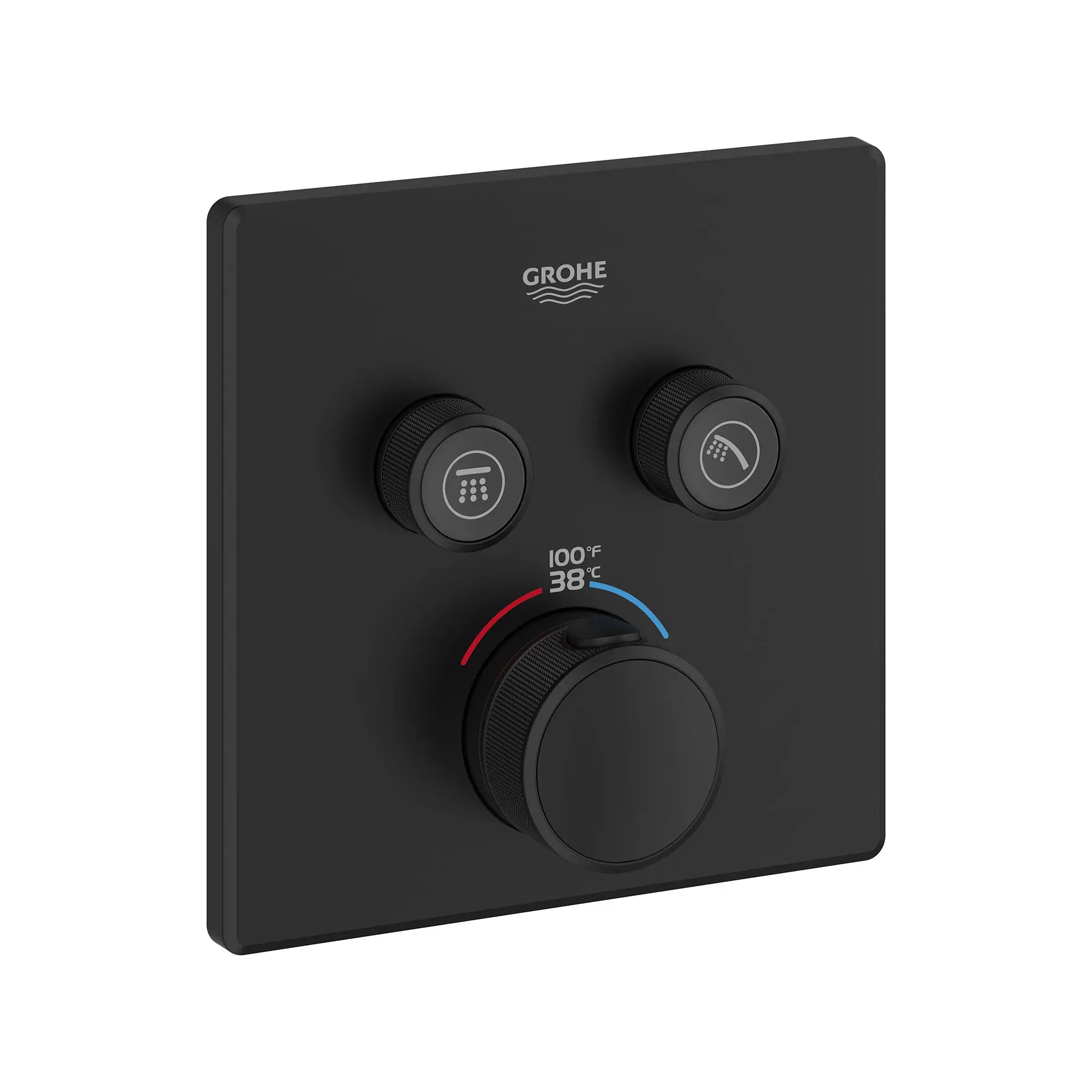 GrohTherm SmartControl Garniture de valve thermostatique à fonction double // NOIR MAT // 161588_Grohtherm_SiloRight_291412430_0001_Feb2023_0_CDNwebp.webp