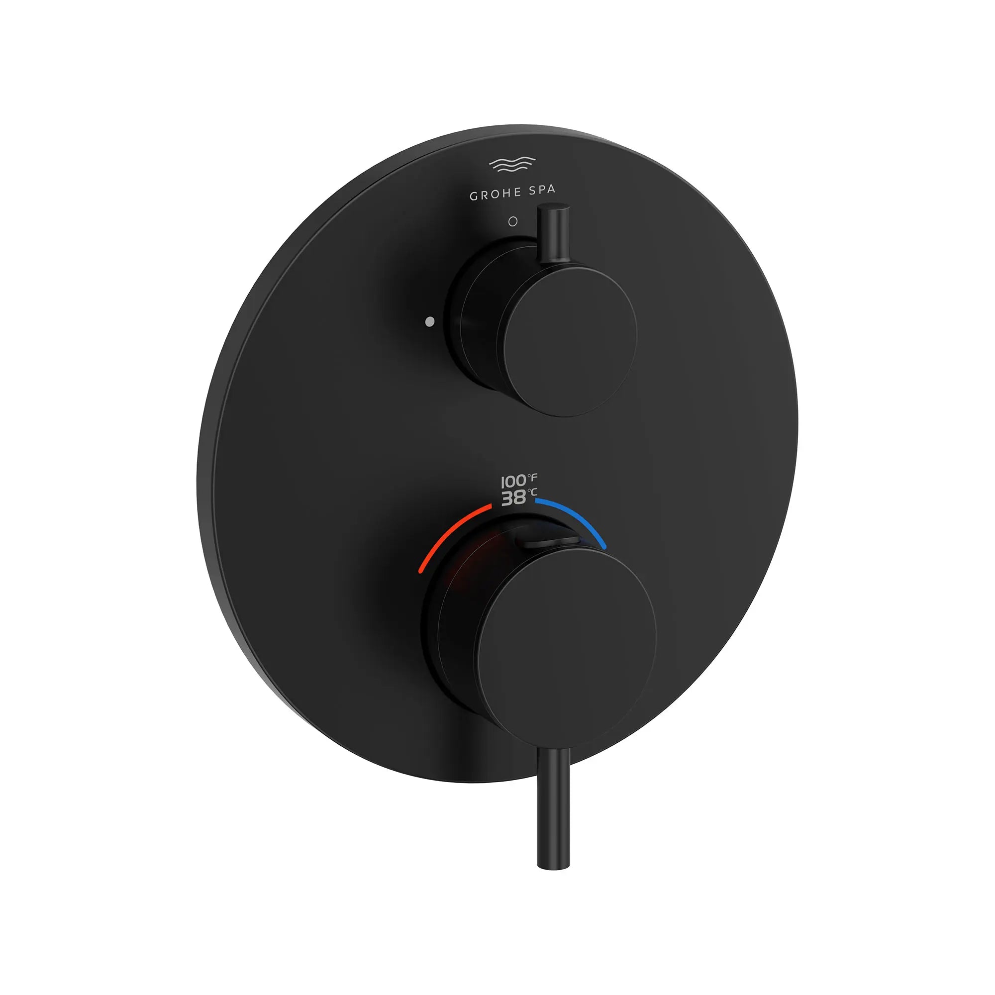 Garniture de robinet thermostatique à fonction simple, 2 poignées // NOIR MAT // 161594_Atrio_SiloRight_243602430_0001_Feb2023_0_CDNwebp.webp