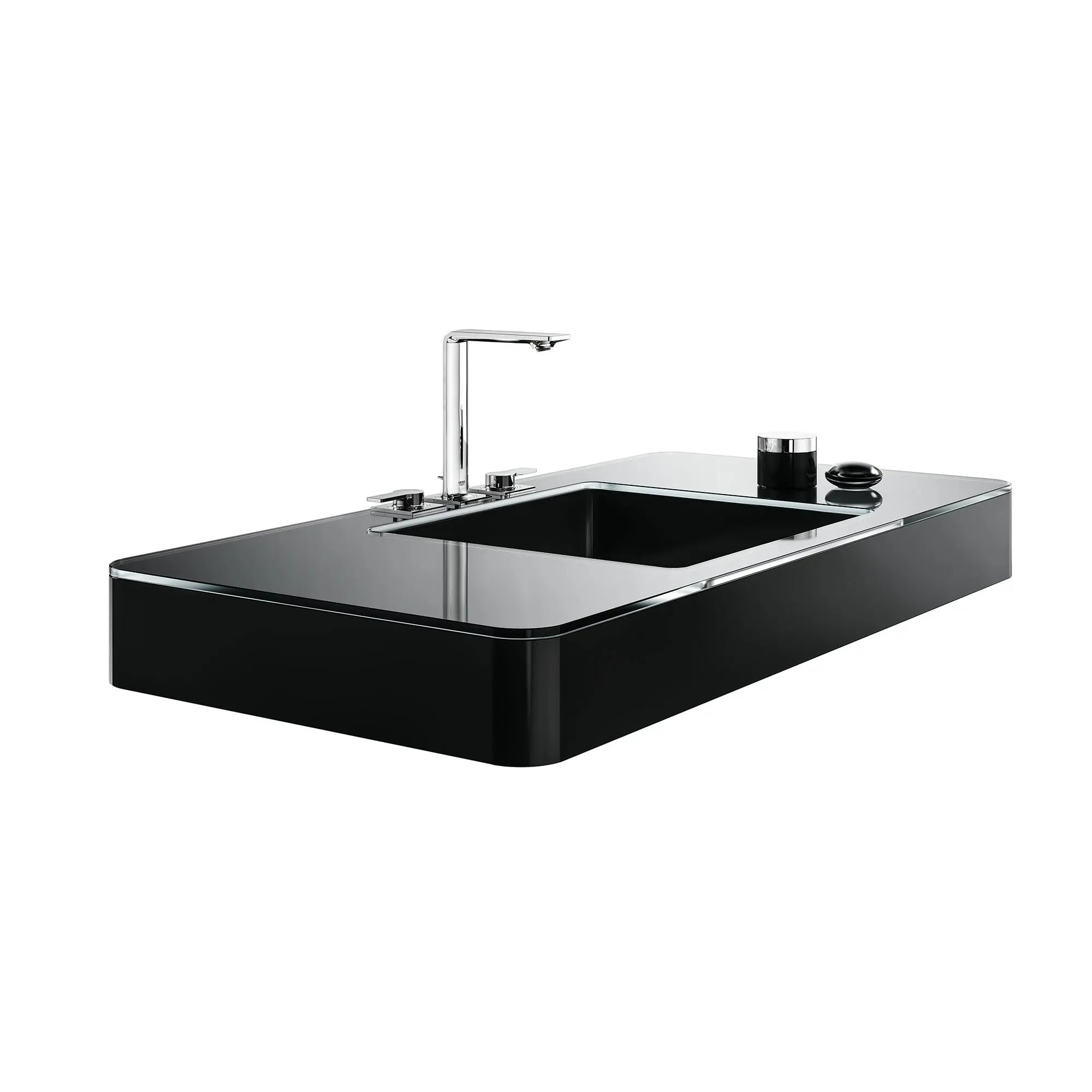 Robinet moyen de salle de bain, 8 po, à deux poignées, 4,5 L/min (1,2 gpm) // CHROME STARLIGHT GROHE // 161665_Allure_SiloRight_20584001_0001_Apr2023_0_CDNwebp.webp