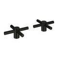 [142152430] Atrio Cross Handles for Bathroom Sink Faucet (Pair) - Matte Black