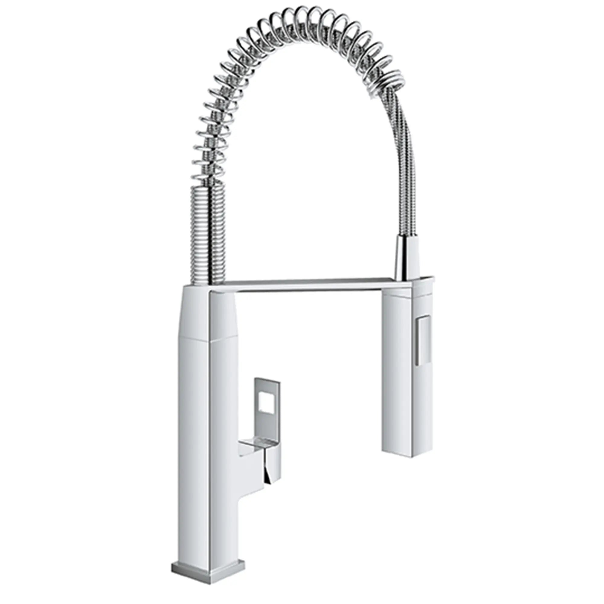 Robinet de cuisine semi-pro à poignée simple et double jet 6,6 L/min (1,75 gpm) // CHROME STARLIGHT GROHE // 161991_Eurocube_SiloRight_31401000_1_CDNwebp.webp