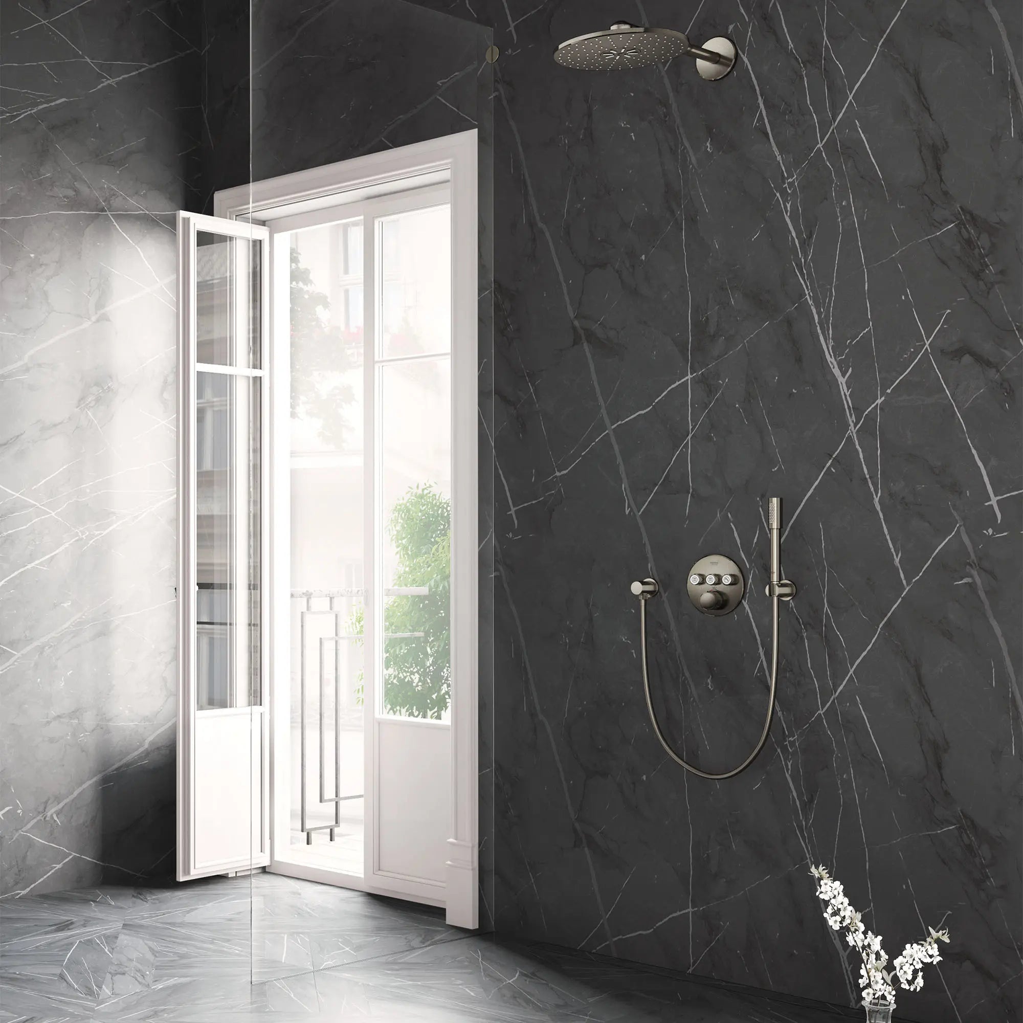 GrohTherm SmartControl Garniture de valve thermostatique à fonction triple // NICKEL BROSSÉ INFINITYFINISH // 161994_29138EN0_26502EN0_0_CDNwebp.webp