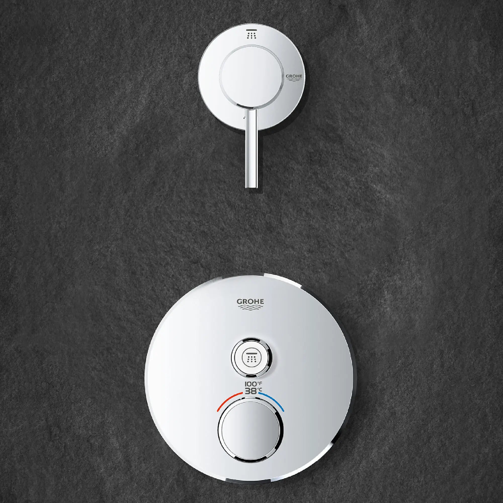 GrohTherm SmartControl - Garniture de valve thermostatique à fonction simple // CHROME STARLIGHT GROHE // 161997_29136000_29108001_1_0_CDNwebp.webp