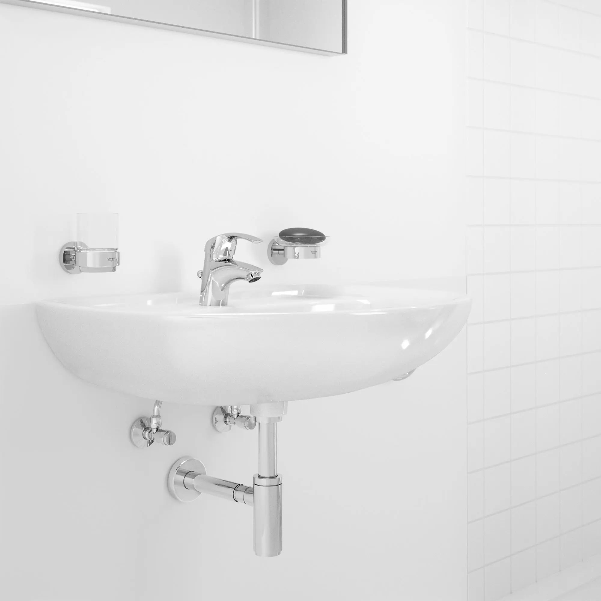 Eurosmart Robinet monotrou pour salle de bain, à poignée simple, taille P, 4,5 L/min (1,2 gpm) // CHROME STARLIGHT GROHE // 162029_B-3264200A_3_0_CDNwebp.webp