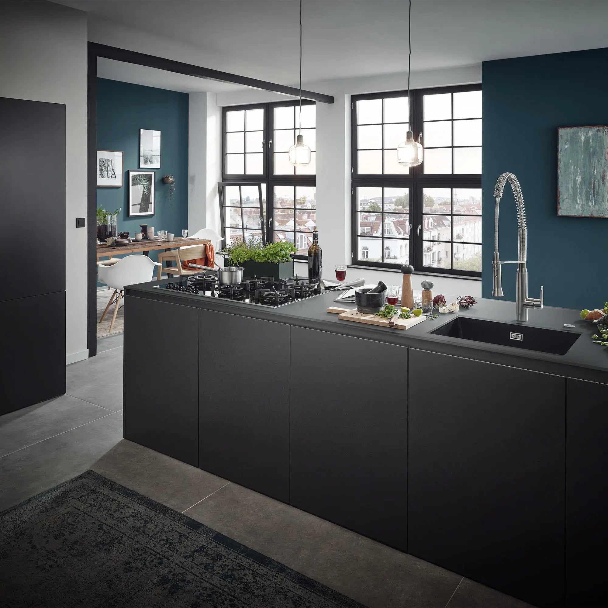 Robinet de cuisine semi-pro à poignée simple et double jet 6,6 L/min (1,75 gpm) // SUPERACIER INFINITYFINISH // 162046_B-32951DC0_0_CDNwebp.webp