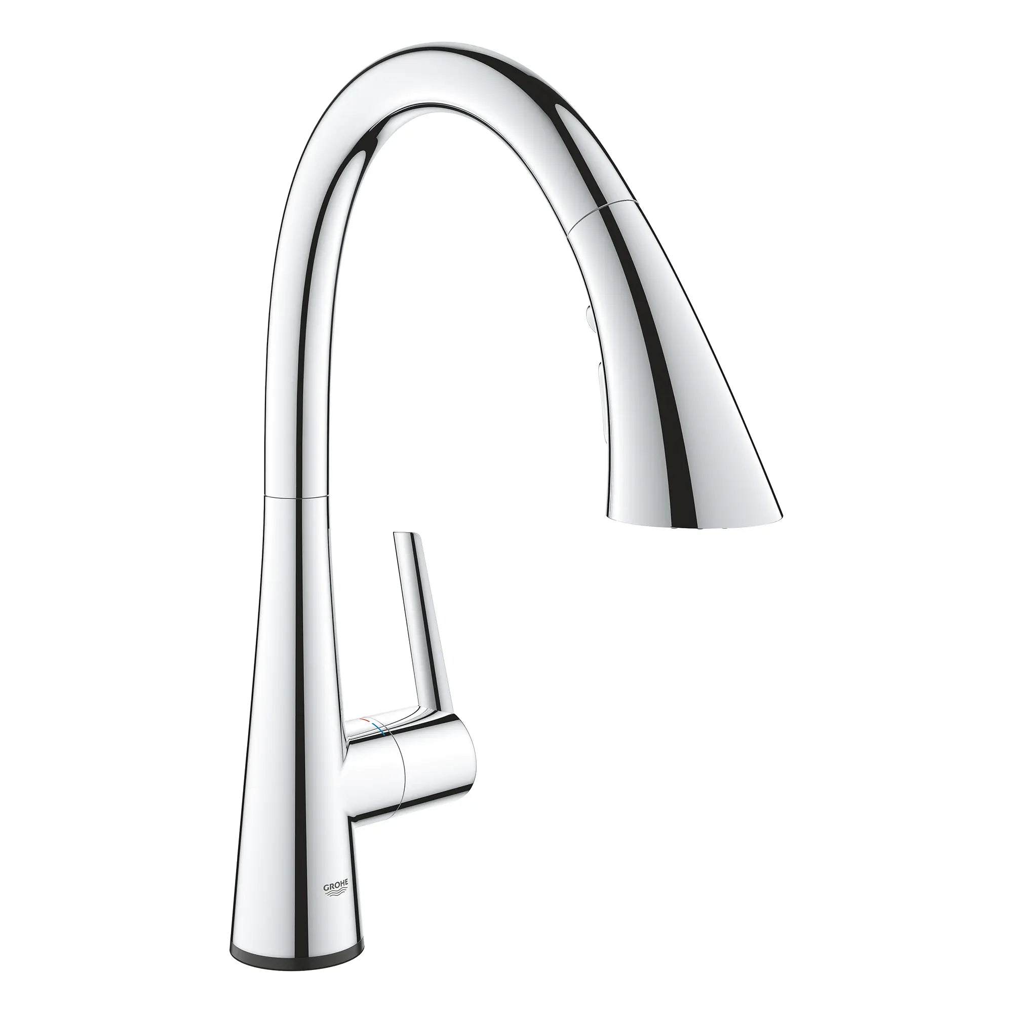 Robinet de cuisine à poignée simple, tête de pulvérisation coulissant à 3 jets, 6,6 L/min (1,75 gpm) avec technologie tactile // CHROME STARLIGHT GROHE // 162091_30205002_1_CDNwebp.webp