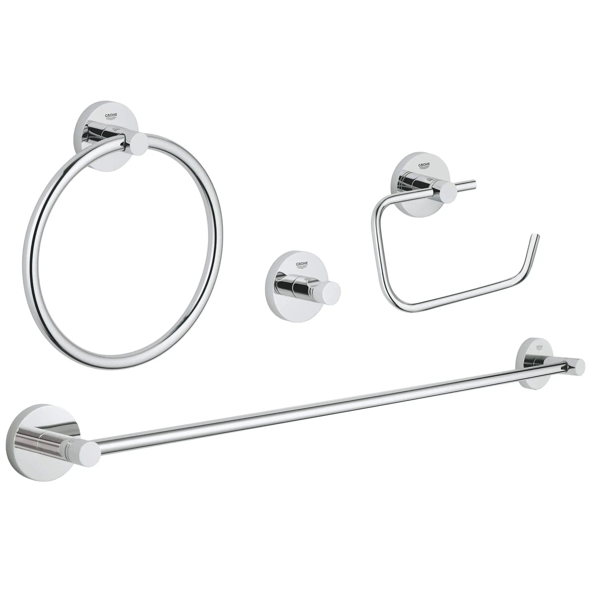 Essentials Ensemble d'accessoires 4 en 1 // CHROME STARLIGHT GROHE // 16214_40823001-essentials-master-bathroom-accessories-set-4-in-1-starlight-chrome_0_CDNwebp.webp