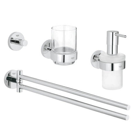 Essentials Ensemble d'accessoires 4 en 1 - Chrome StarLight GROHE