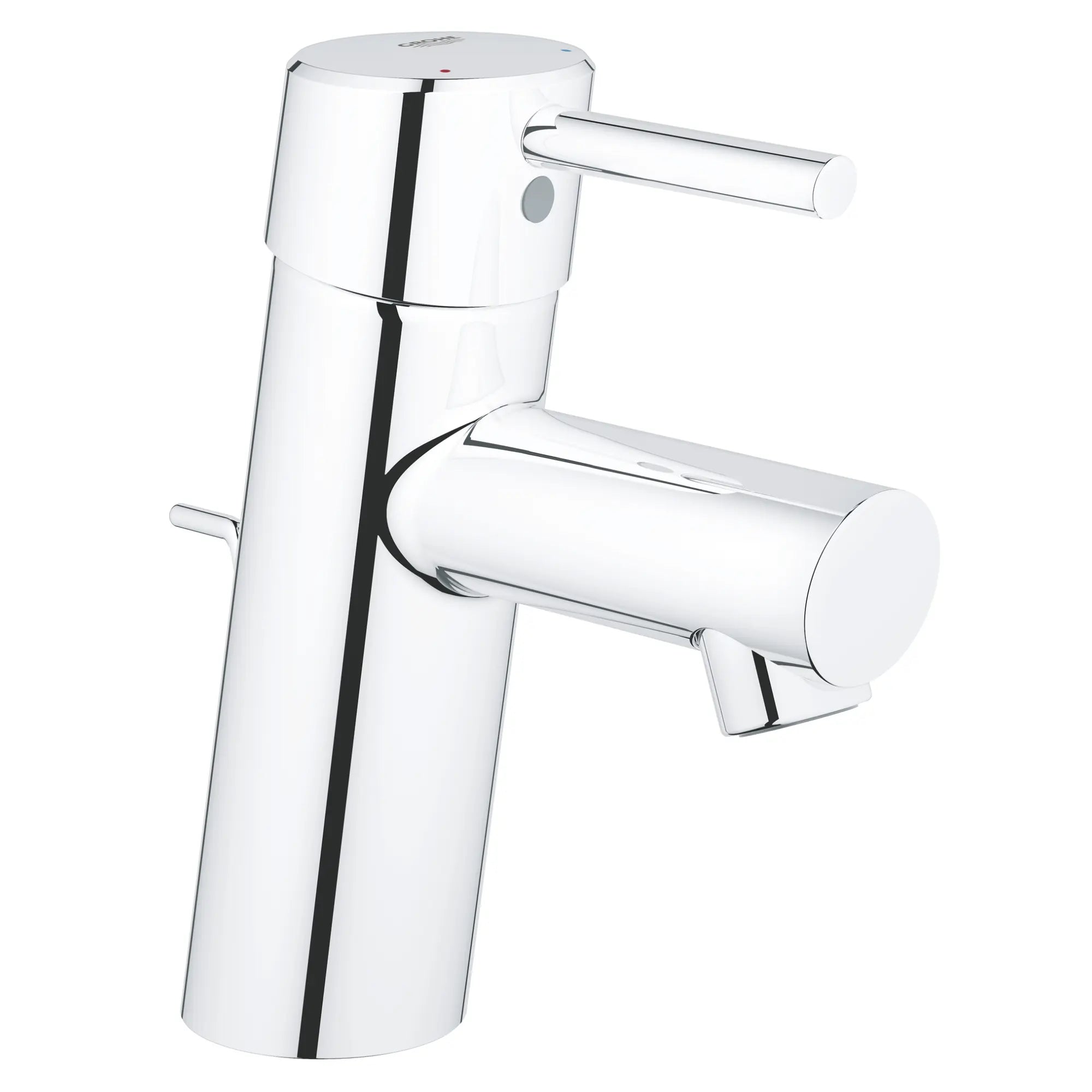 Robinet monotrou à poignée simple pour salle de bain, taille P, 4,5 L/min (1,2 gpm) // CHROME STARLIGHT GROHE // 162583_3427000A_0_CDNwebp.webp