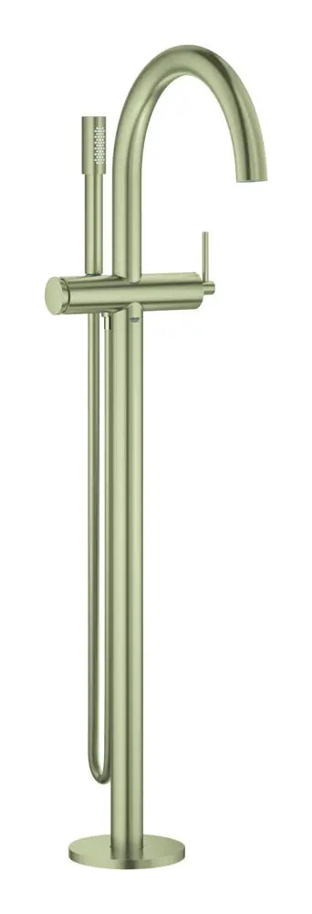 Robinet de baignoire à montage au sol avec douchette // NICKEL BROSSÉ INFINITYFINISH // 163090_32653EN3_0_CDNwebp.webp