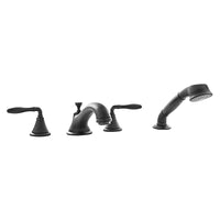 [25502ZB0] 4-Hole 2-Handle Deck Mount Roman Tub Faucet with 2.5 GPM Hand Shower - GROHE StarLight Chrome