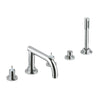 [25049001] 5-Hole 2-Handle Deck Mount Roman Tub Faucet with 1.75 GPM Hand Shower - GROHE StarLight Chrome