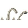 [25073EN0] 4-Hole 2-Handle Deck Mount Roman Tub Faucet with 2.5 GPM Hand Shower - GROHE StarLight Chrome