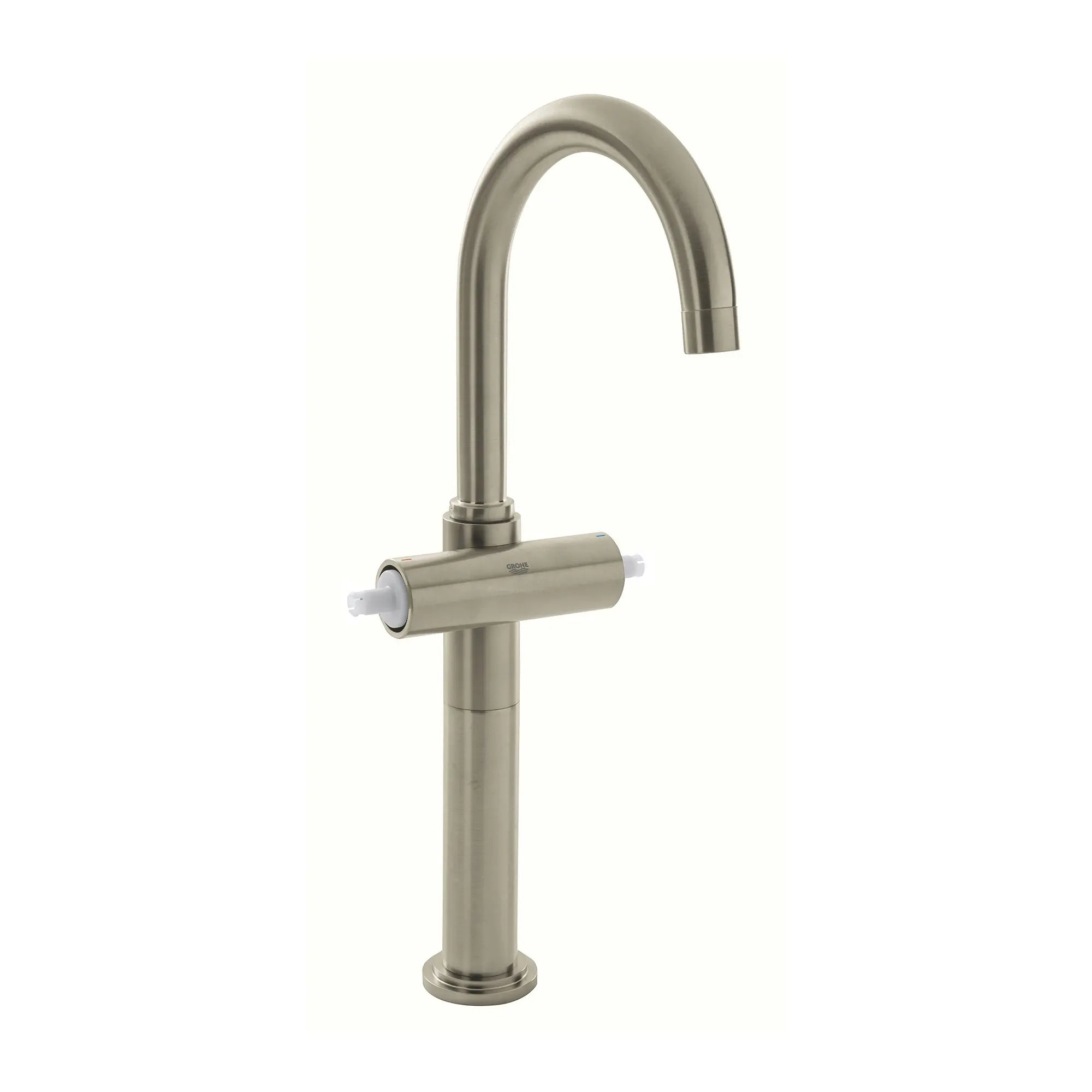 Robinetterie Lavabo monotrou 1/2"Taille XL // NICKEL BROSSÉ INFINITYFINISH // 163256_21046EN0-Atrio-2-Handle-Single-Hole-High-Arc-Vessel-Bathroom-Faucet-15-GPM-in-Brushed-Nickel-Silo_0_CDNwebp.webp