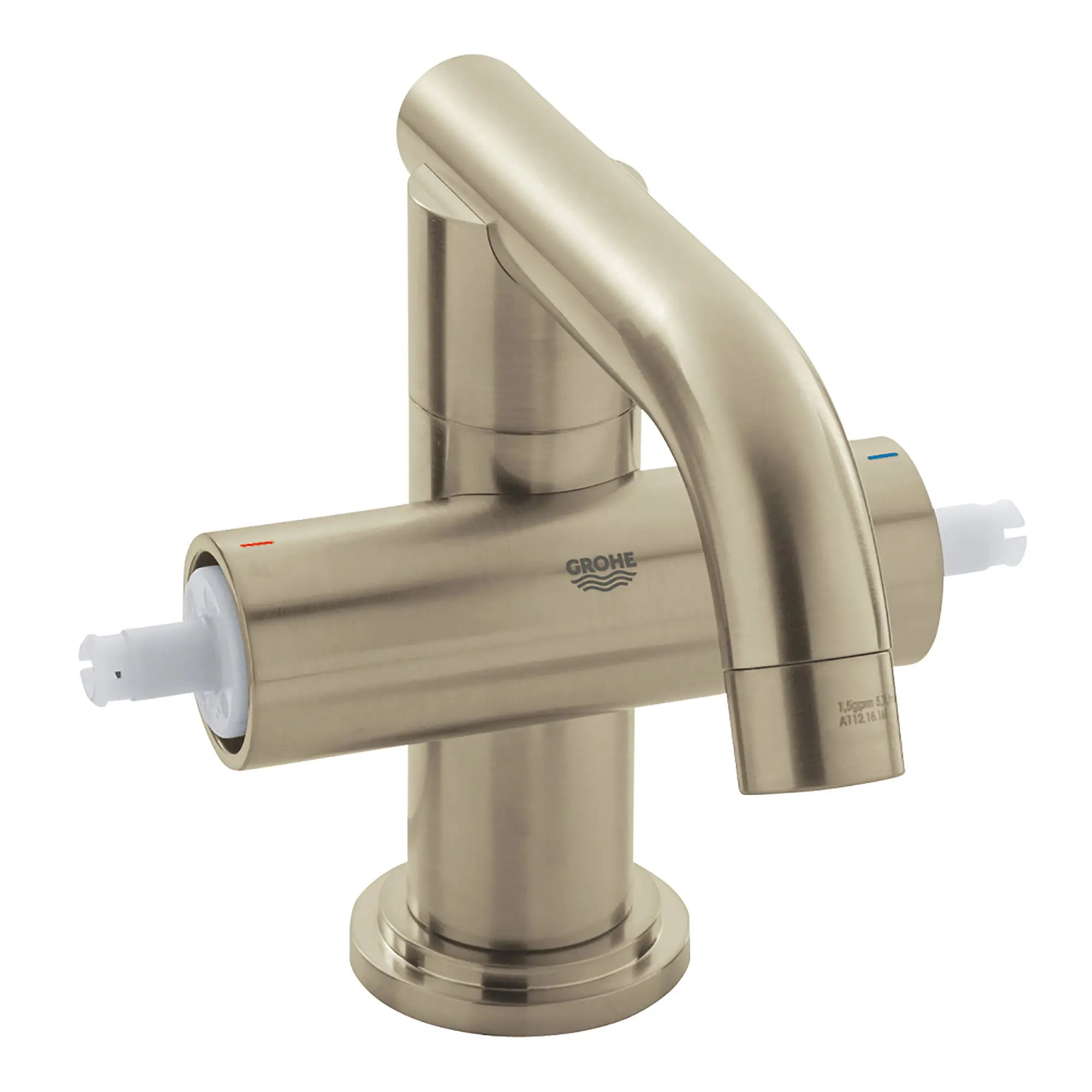Robinetterie Lavabo monotrou 1/2"Taille M // NICKEL BROSSÉ INFINITYFINISH // 163281_21031EN0-Atrio-2-Handle-Single-Hole-Low-Arc-Bathroom-Faucet-15-GPM-in-Brushed-Nickel-Silo_0_CDNwebp.webp