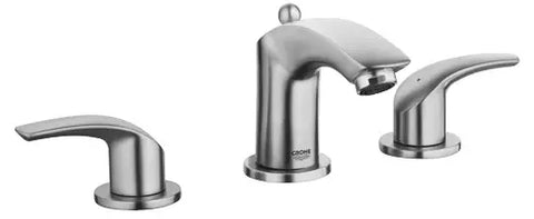 Eurosmart Robinet à grand écartement pour lavabo - Nickel brossé InfinityFinish