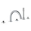 [25274000] 5-Hole 2-Handle Deck Mount Roman Tub Faucet with 1.75 GPM Hand Shower - GROHE StarLight Chrome
