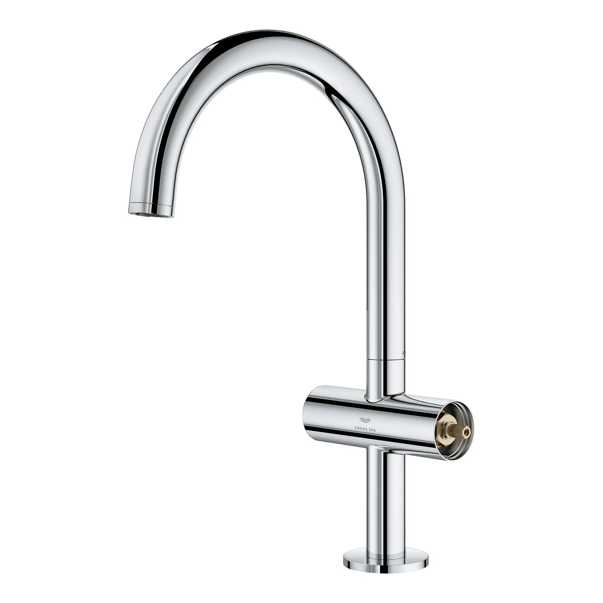 Grand robinet monotrou à deux poignées pour salle de bain 4,5 L/min (1,2 gpm)  // CHROME STARLIGHT GROHE // 163455_Atrio_SiloLeft_21146000_001_Feb2023_0_CDNwebp.webp