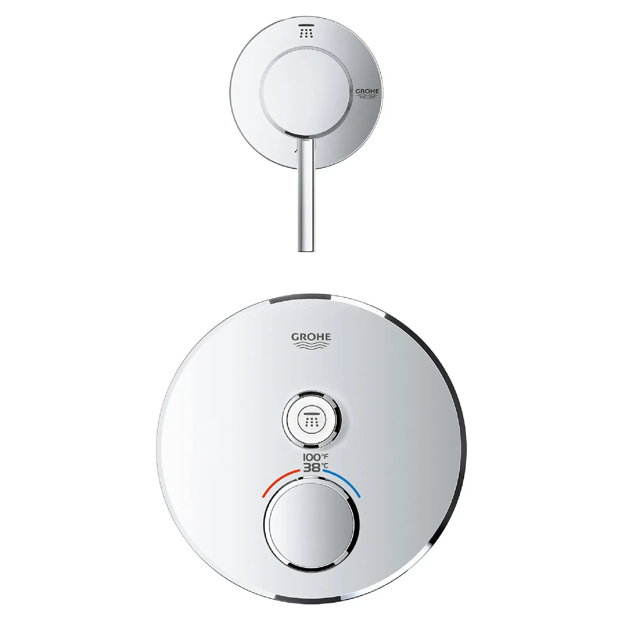 GrohTherm SmartControl - Garniture de valve thermostatique à fonction simple // CHROME STARLIGHT GROHE // 163553_29136000_29108001_0_CDNwebp.webp