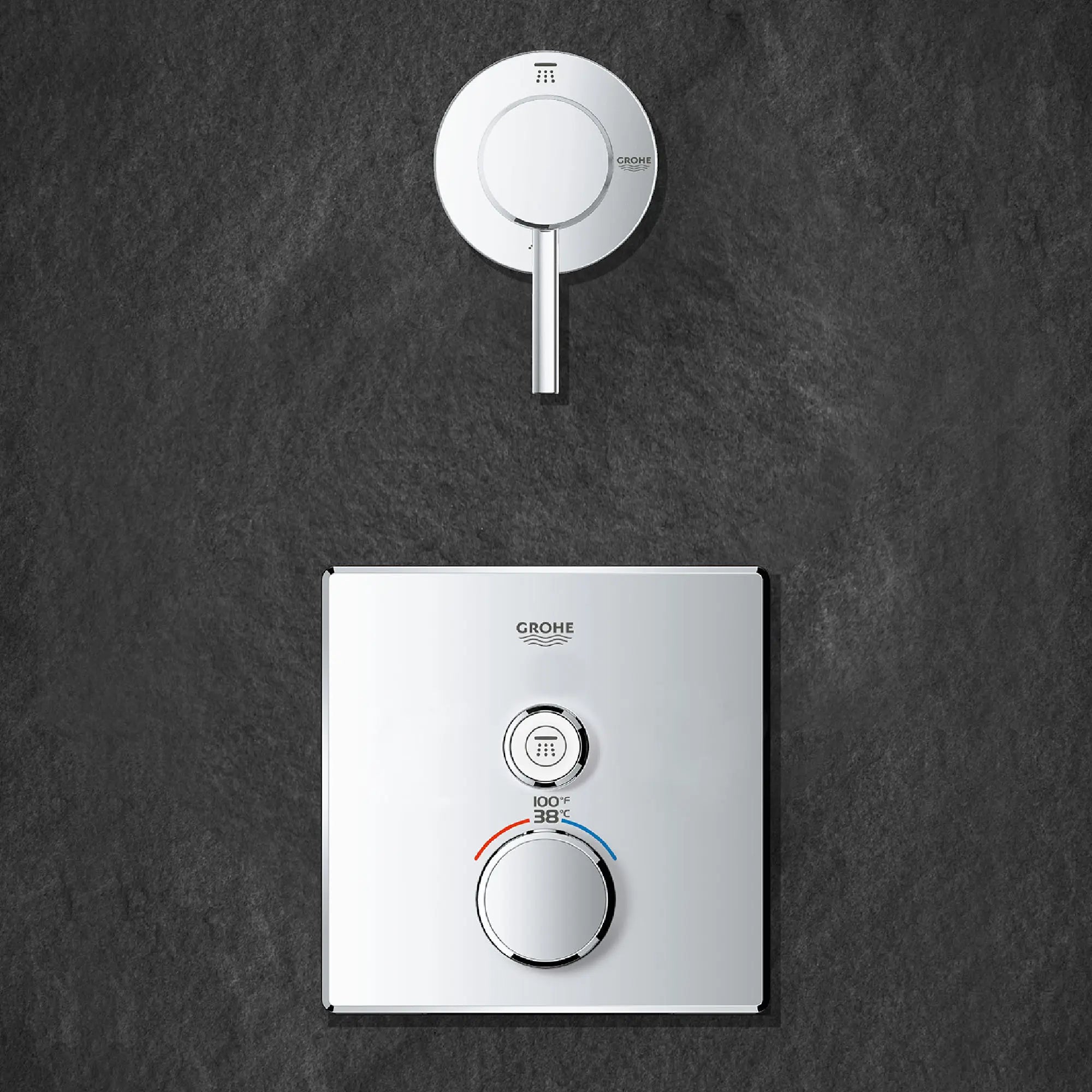 GrohTherm SmartControl Garniture de valve thermostatique à fonction double // GRAPHITE DUR // 163555_29140000_29108001_0_CDNwebp.webp