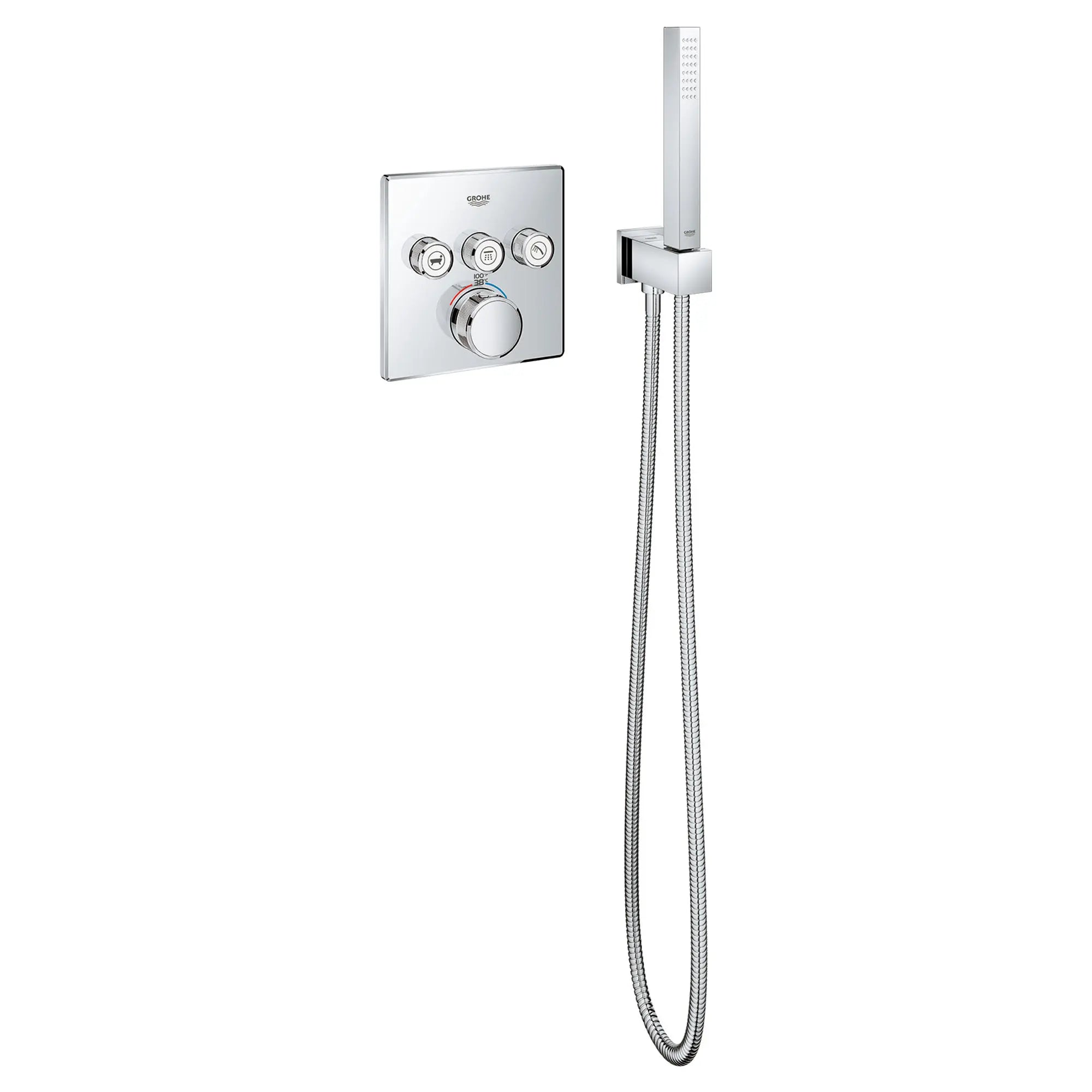 GrohTherm SmartControl Garniture de valve thermostatique à fonction triple // CHROME STARLIGHT GROHE // 163563_ZZH_29142000_Z02_01_0_CDNwebp.webp
