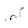 [25072000] 4-Hole 2-Handle Deck Mount Roman Tub Faucet with 2.5 GPM Hand Shower - GROHE StarLight Chrome